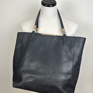 Coach Leather Tote Dark Navy